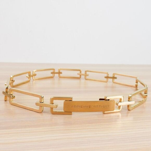 VINTAGE Gold Chain Link Belt Small Deco Dress Bling Fancy Adrienne Vittadini 90s